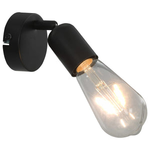 vidaXL Spot Lights 2 pcs with Filament Bulbs 2 W Black E27