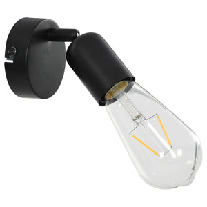 vidaXL Spot Lights 2 pcs with Filament Bulbs 2 W Black E27