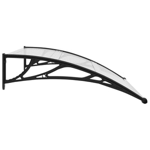 vidaXL Door Canopy Black and Transparent 120x75 cm PC