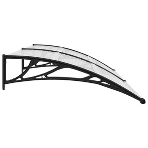 vidaXL Door Canopy Black and Transparent 200x75 cm PC