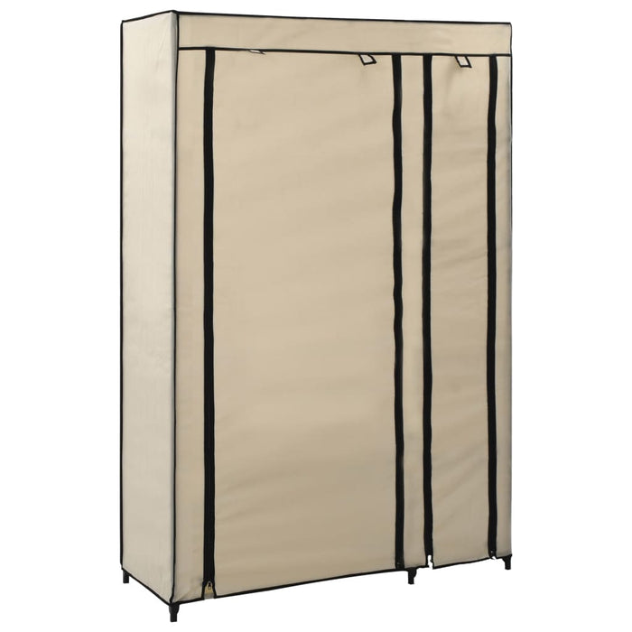 vidaXL Folding Wardrobe Cream 110x45x175 cm Fabric