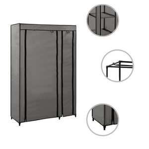 vidaXL Folding Wardrobe Grey 110x45x175 cm Fabric