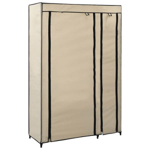 vidaXL Folding Wardrobes 2 pcs Cream 110x45x175 cm Fabric