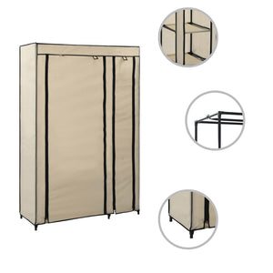 vidaXL Folding Wardrobes 2 pcs Cream 110x45x175 cm Fabric