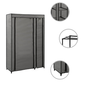 vidaXL Folding Wardrobes 2 pcs Grey 110x45x175 cm Fabric