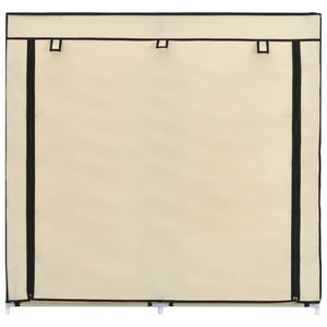 vidaXL Shoe Cabinet with Cover Cream 115x28x110 cm Fabric