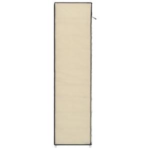 vidaXL Shoe Cabinet with Cover Cream 115x28x110 cm Fabric