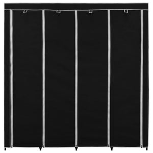 vidaXL Wardrobe with 4 Compartments Black 175x45x170 cm