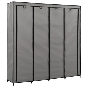 vidaXL Wardrobe with 4 Compartments Grey 175x45x170 cm