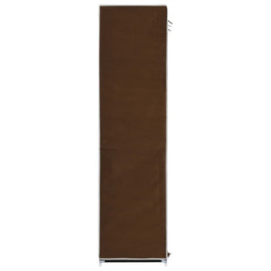 vidaXL Wardrobe with Compartments and Rods Brown 150x45x175 cm Fabric