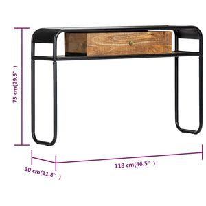 vidaXL Console Table 118x30x75 cm Solid Mango Wood