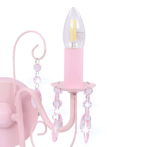 vidaXL Wall Lamp with Beads Pink 2 x E14 Bulbs