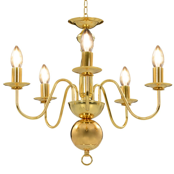 vidaXL Chandelier Golden 5 x E14 Bulbs