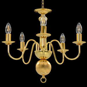 vidaXL Chandelier Golden 5 x E14 Bulbs