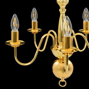 vidaXL Chandelier Golden 5 x E14 Bulbs