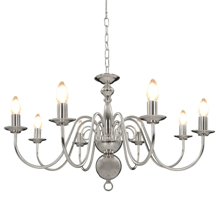 vidaXL Chandelier Silver 8 x E14 Bulbs