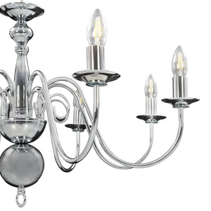 vidaXL Chandelier Silver 8 x E14 Bulbs