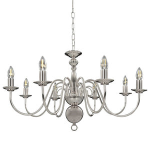 vidaXL Chandelier Silver 8 x E14 Bulbs