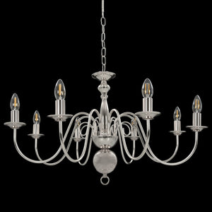 vidaXL Chandelier Silver 8 x E14 Bulbs