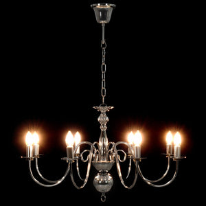 vidaXL Chandelier Silver 8 x E14 Bulbs