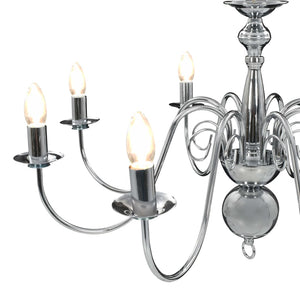 vidaXL Chandelier Silver 8 x E14 Bulbs