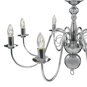 vidaXL Chandelier Silver 8 x E14 Bulbs