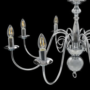 vidaXL Chandelier Silver 8 x E14 Bulbs