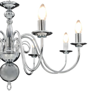 vidaXL Chandelier Silver 8 x E14 Bulbs