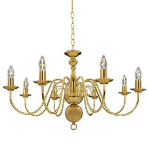 vidaXL Chandelier Golden 8 x E14 Bulbs