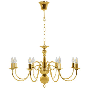 vidaXL Chandelier Golden 8 x E14 Bulbs