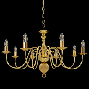 vidaXL Chandelier Golden 8 x E14 Bulbs