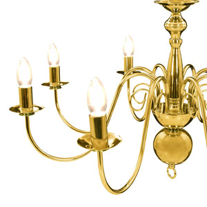 vidaXL Chandelier Golden 8 x E14 Bulbs