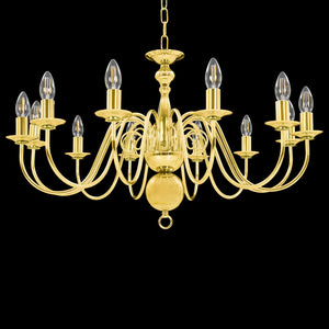 vidaXL Chandelier Golden 12 x E14 Bulbs