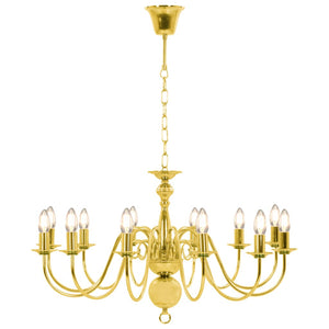 vidaXL Chandelier Golden 12 x E14 Bulbs