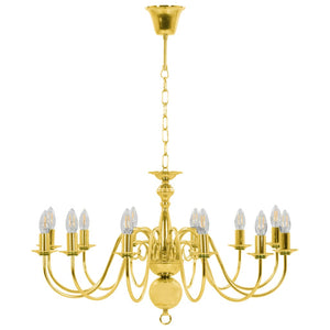 vidaXL Chandelier Golden 12 x E14 Bulbs