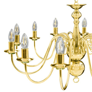 vidaXL Chandelier Golden 12 x E14 Bulbs