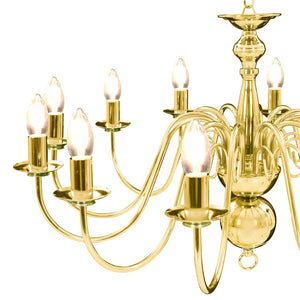 vidaXL Chandelier Golden 12 x E14 Bulbs