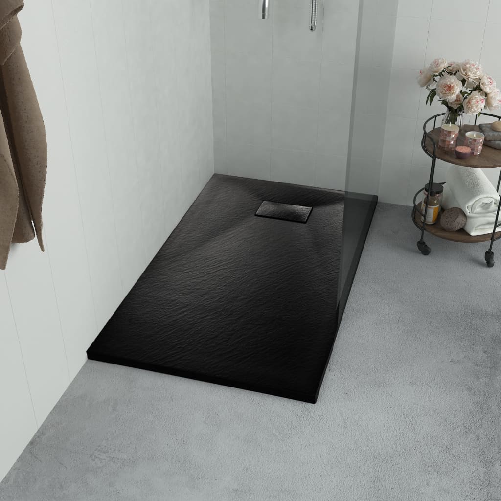 vidaXL Shower Base Tray SMC Black 90x80 cm