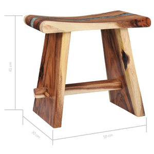 vidaXL Stool Solid Suar Wood and Polyresin