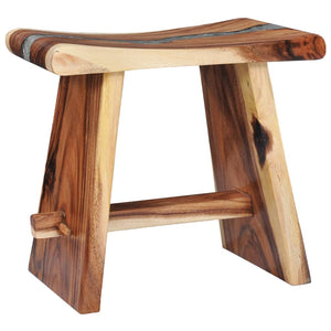 vidaXL Stool Solid Suar Wood and Polyresin