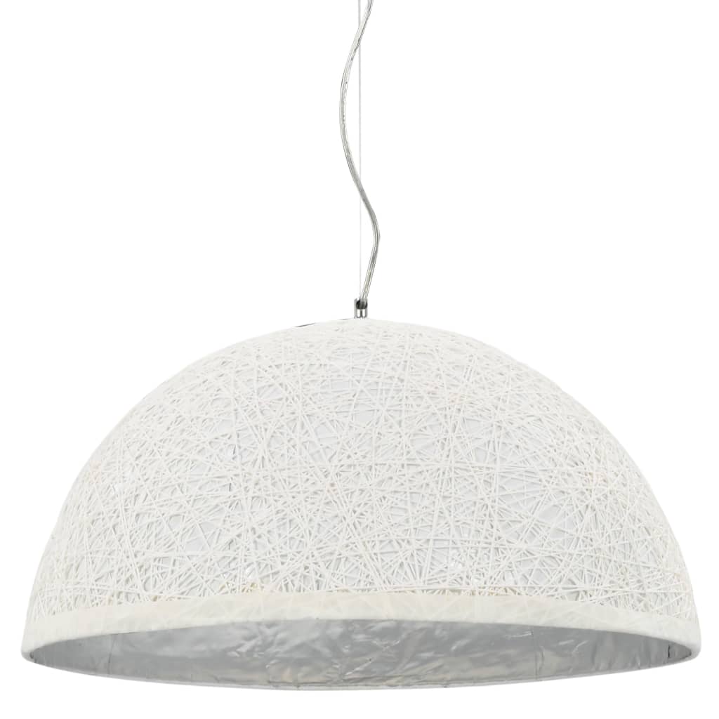 vidaXL Pendant Lamp White and Silver Ø50 cm E27