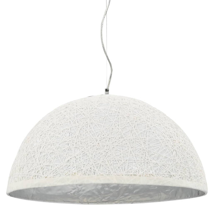 vidaXL Pendant Lamp White and Silver Ø50 cm E27