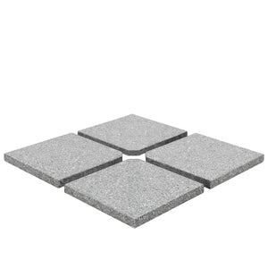 vidaXL Umbrella Weight Plates 4 pcs Grey Granite Square 100 kg