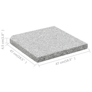 vidaXL Umbrella Weight Plates 4 pcs Grey Granite Square 100 kg