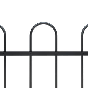 vidaXL Garden Fence with Hoop Top Steel 1.7 m Black