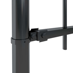 vidaXL Garden Fence with Hoop Top Steel 1.7 m Black