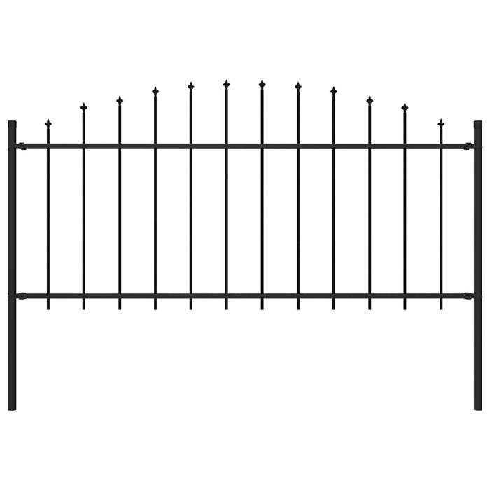 vidaXL Garden Fence with Spear Top Steel