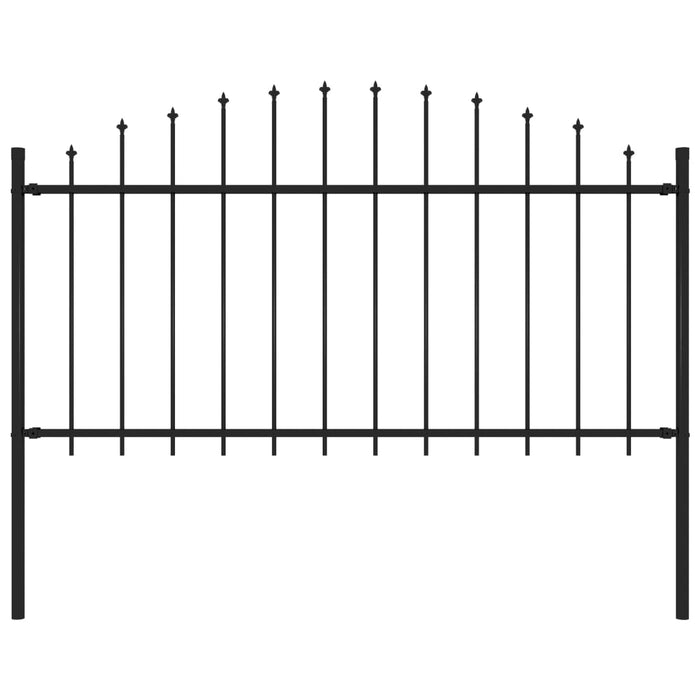 vidaXL Garden Fence with Spear Top Steel