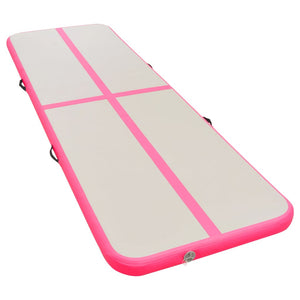 vidaXL Inflatable Gymnastics Mat with Pump 400x100x10 cm PVC Pink