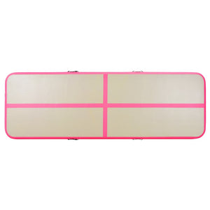 vidaXL Inflatable Gymnastics Mat with Pump 400x100x10 cm PVC Pink